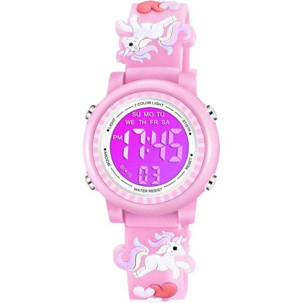 Venhoo Kids Watches 3D Cartoon Waterproof 7 Color Lights_1