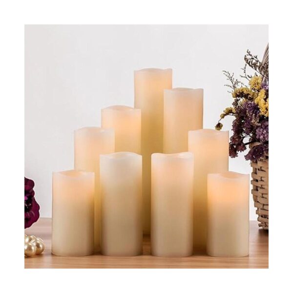 Velas grandes de LED sin llama con temporizador remoto de_2