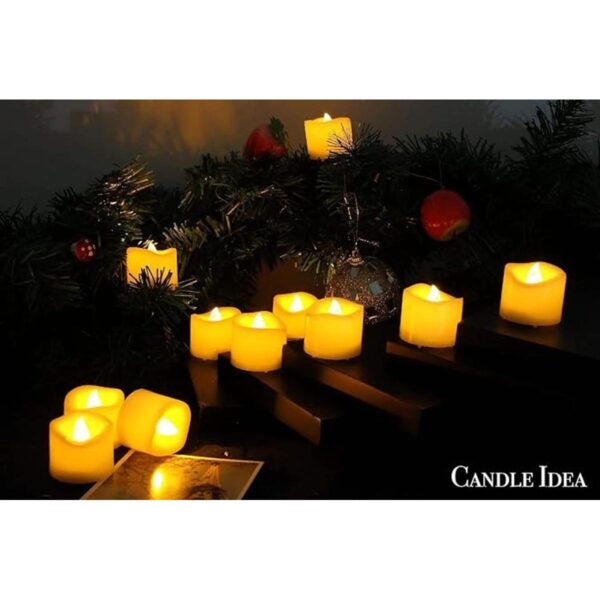 Velas de té votivas LED parpadeantes sin llama con control_2