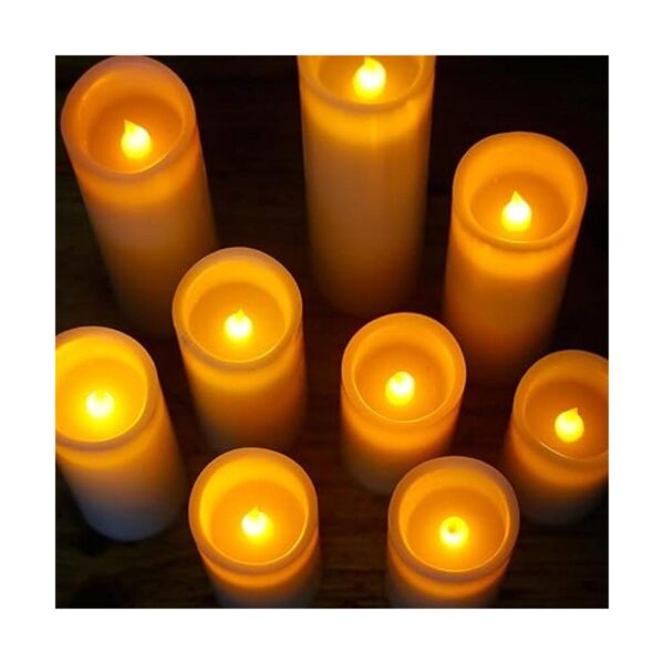 Velas grandes de LED sin llama con temporizador remoto de_3