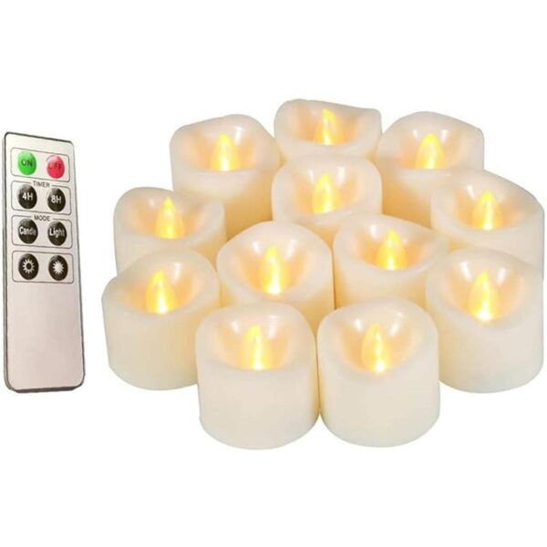 Velas de té votivas LED parpadeantes sin llama con control_1