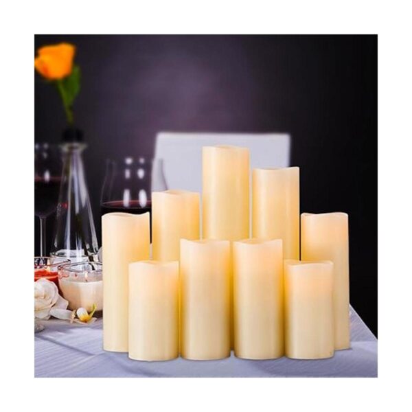 Velas grandes de LED sin llama con temporizador remoto de_4