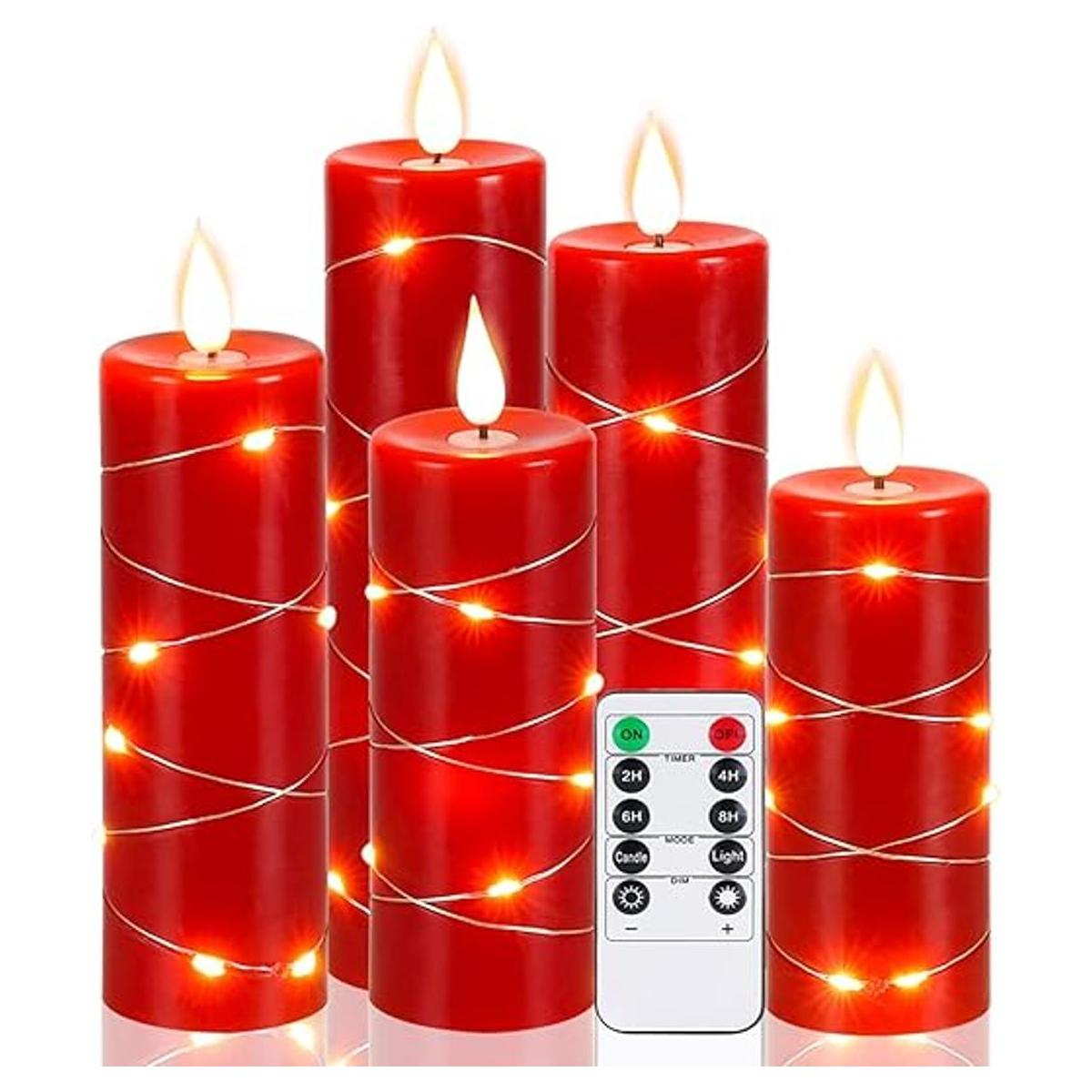 Velas rojas sin llama velas de batería velas