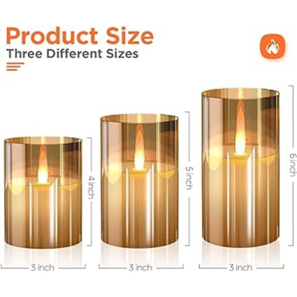 Velas LED sin llama de cristal con control remoto y_3