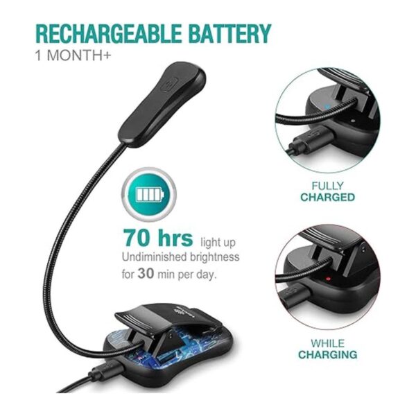 Vekkia Luz de libro recargable de 7 luces LED para el_4