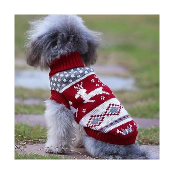Vehomy Suéteres de Navidad para perro ropa de invierno_4