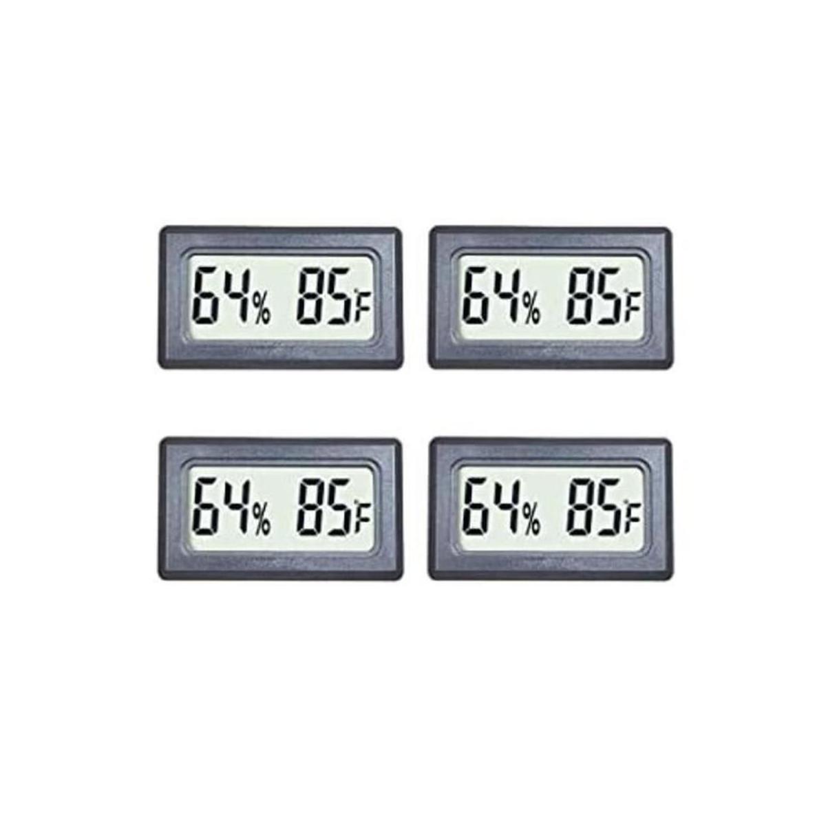 Veanic Paquete de 4 mini termómetro digital higrómetro