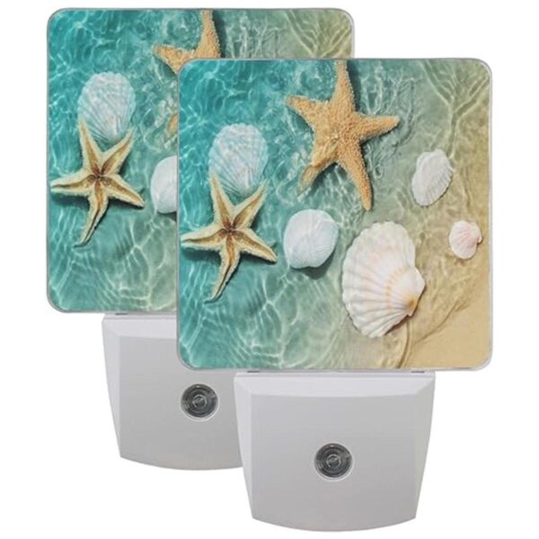 Vdsrup Juego de 2 luces nocturnas de estrellas de mar para_1