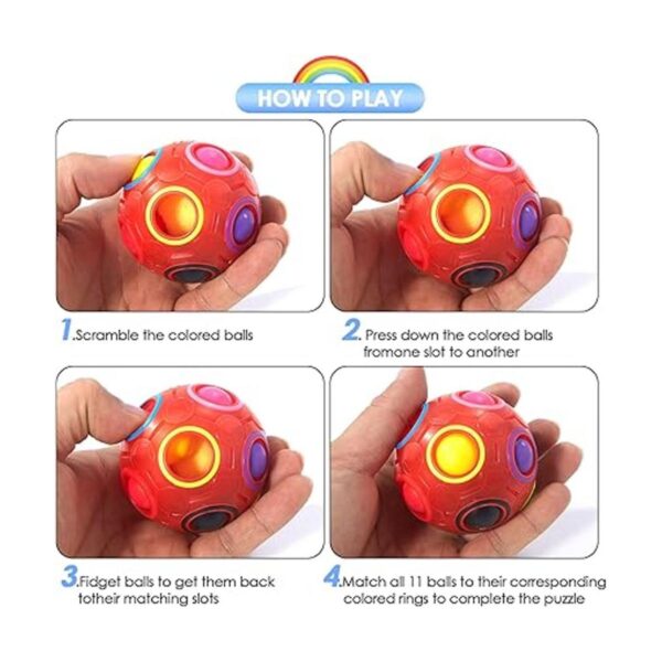 Vdealen Pelota mágica de rompecabezas de arco iris juego_4