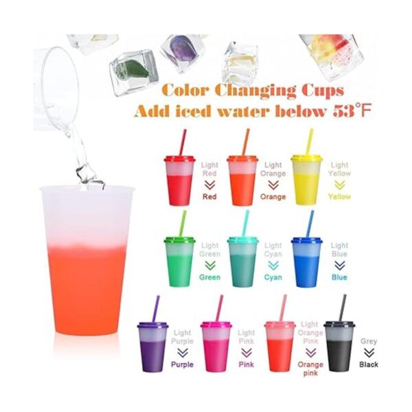 Vasos que cambian de color con pajitas y tapas vasos de