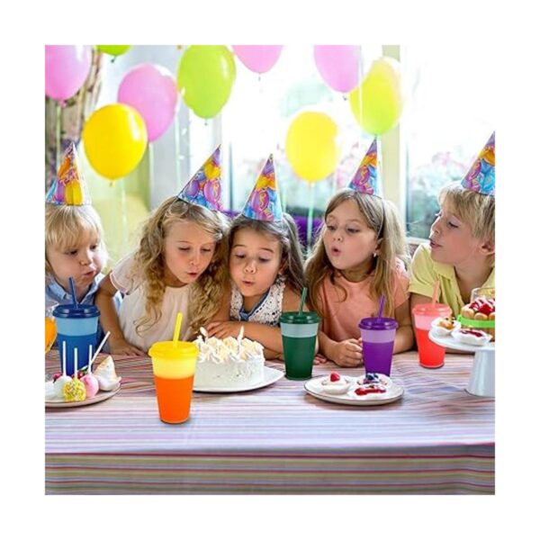 Vasos que cambian de color con tapas y pajitas para niños_4