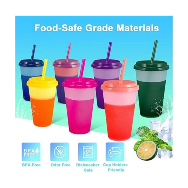 Vasos que cambian de color con tapas y pajitas para niños_5