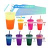 Vasos que cambian de color con tapas y pajitas para niños_2