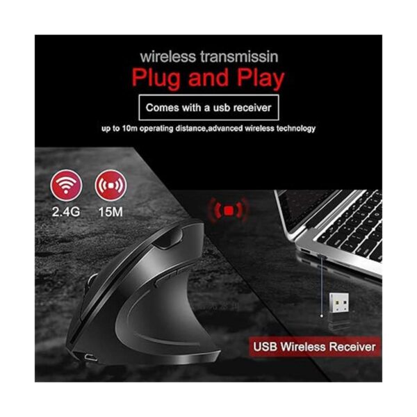 Vassink Mouse ergonómico mouse inalámbrico recargable_4
