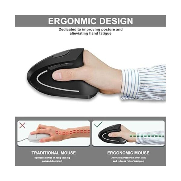 Vassink Mouse ergonómico mouse inalámbrico recargable_2