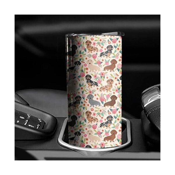 Vasos de perro salchicha para perros y flores 20 onzas