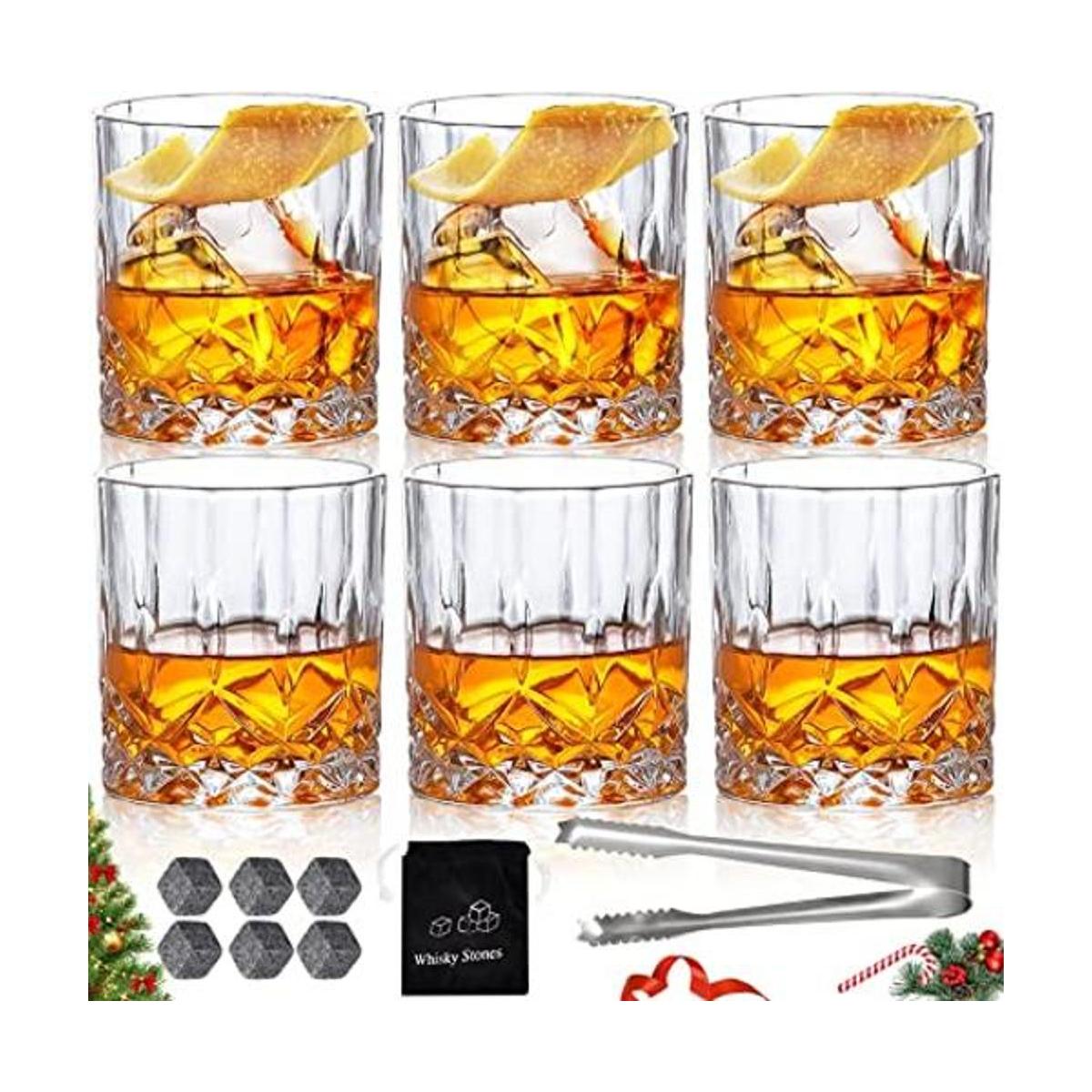 Vasos de whisky antiguos juego de 6 vasos de rocas de 10