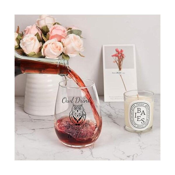 Vaso de vino con diseño de búho 15 onzas 15 oz regalo
