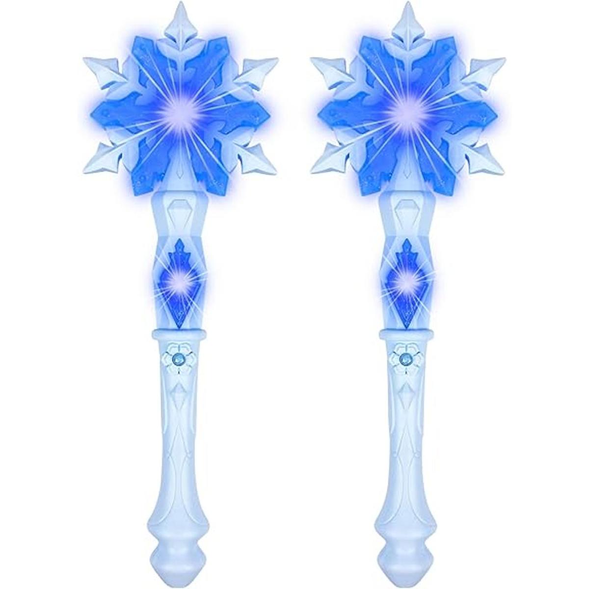 Varitas de copo de nieve congeladas iluminadas con sonido