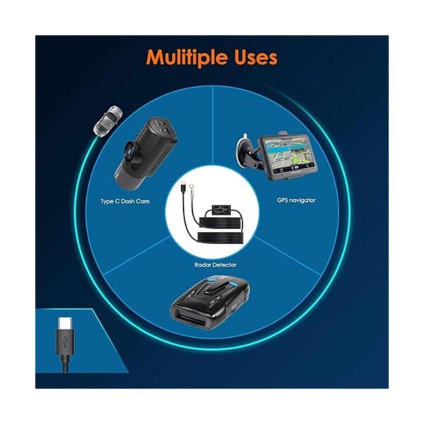 Vantrue Kit de cable duro de cámara tipo C de 11.5 pies_2
