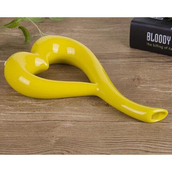 VanEnjoy 10 inches Heart Shaped Yellow Ceramic Vase