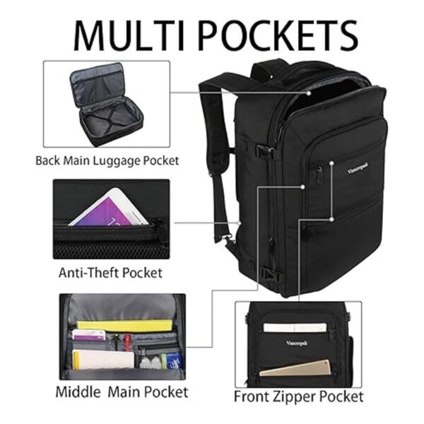 Vancropak Mochila de viaje de 40 litros aprobada por_5