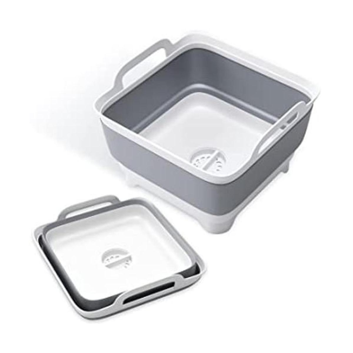 Vamako Fregadero portátil plegable de 9 l con tapón de