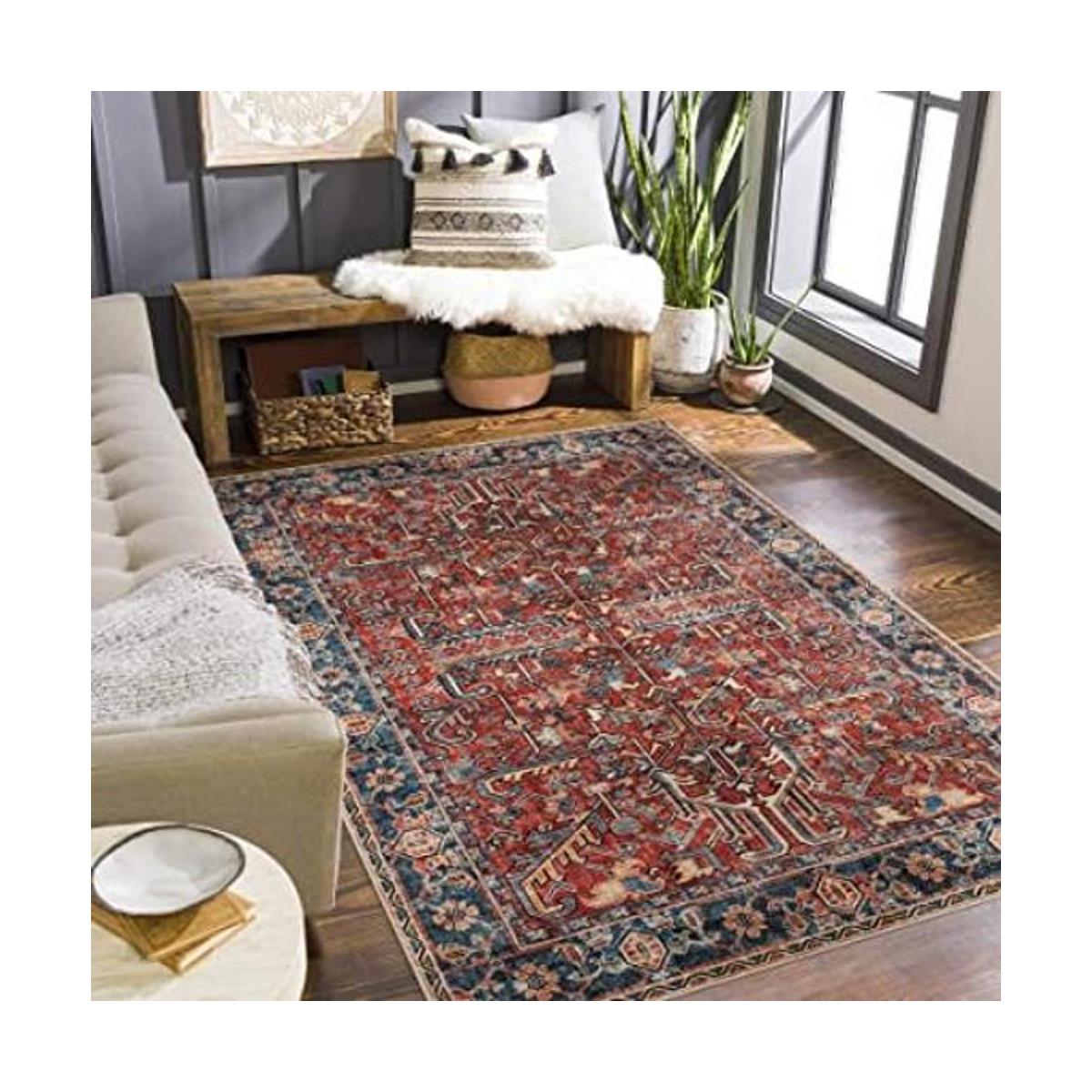 Valenrug Tapete de área oriental lavable a máquina 4 x 6