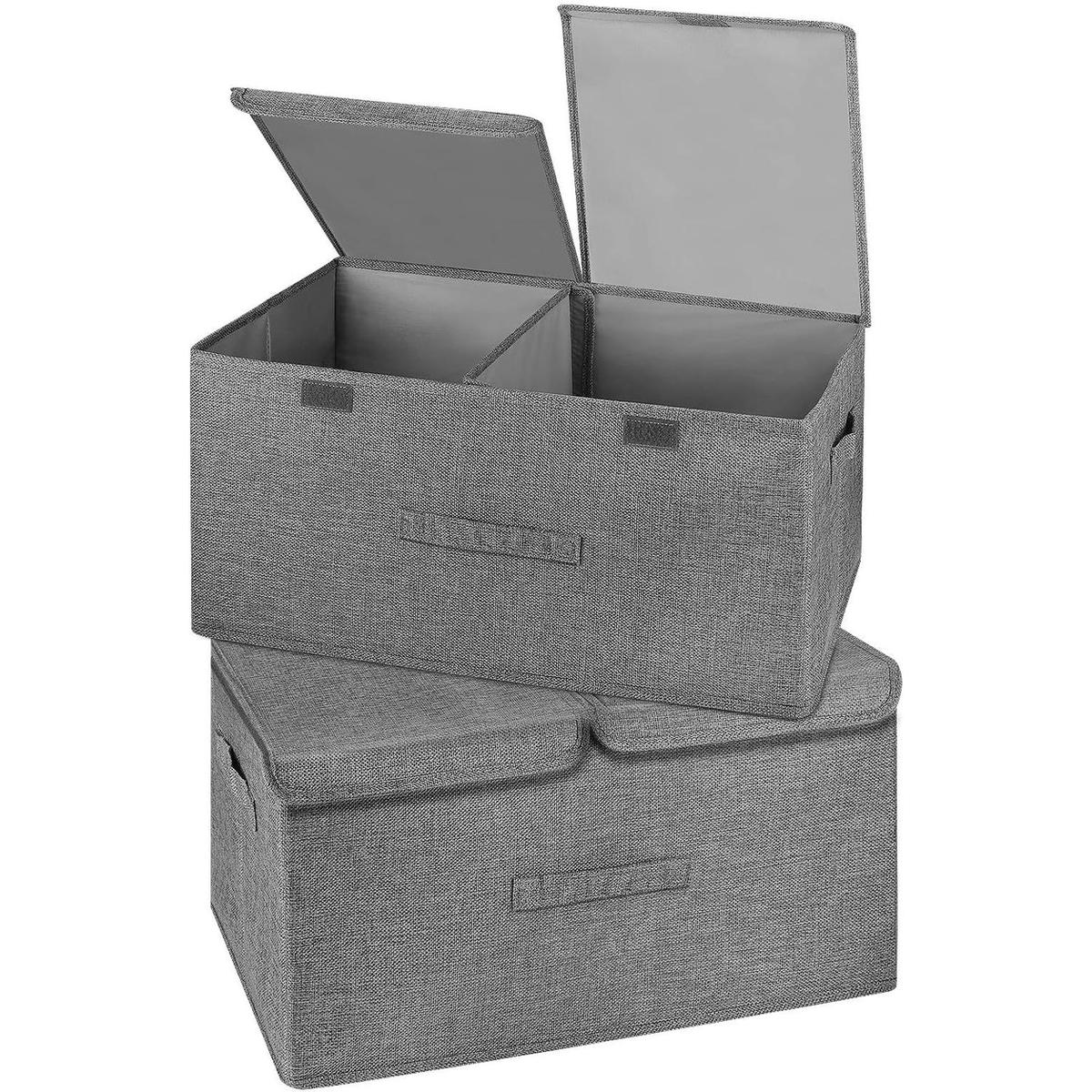 Valease Paquete de 2 cajas de almacenamiento grandes con