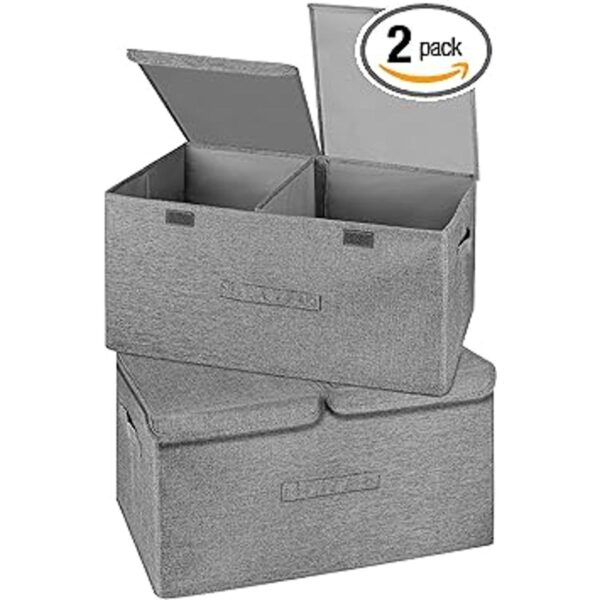 Valease Paquete de 2 cajas de almacenamiento grandes con