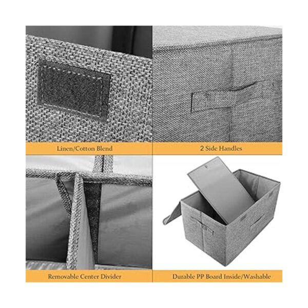 Valease Paquete de 2 cajas de almacenamiento con tapas y