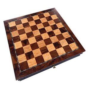 Vada Burl Armario de ajedrez con cajón de madera tamaño_1