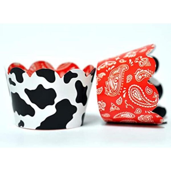 Vacas y bandana para cupcakes para fiestas de cumpleaños_1