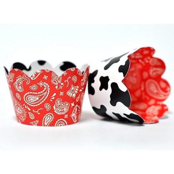 Vacas y bandana para cupcakes para fiestas de cumpleaños_2