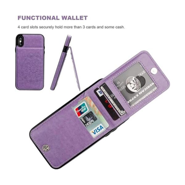 Vaburs Funda para iPhone Xs para iPhone X con tarjetero_3