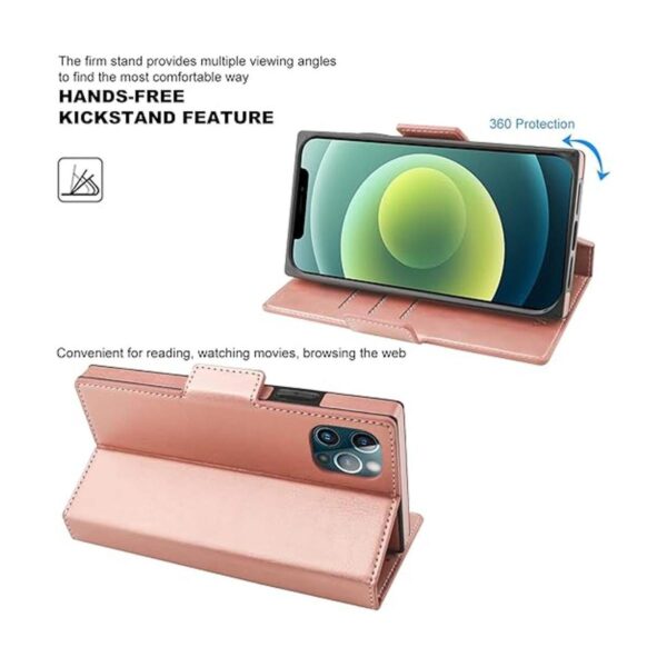 Vaburs Funda tipo cartera compatible con iPhone 12 Pro Max_5
