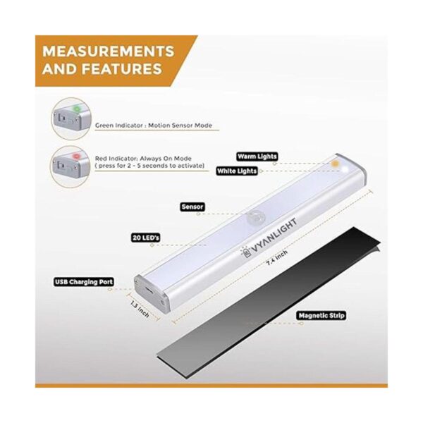 VYANLIGHT Luz activada por movimiento luces LED_3