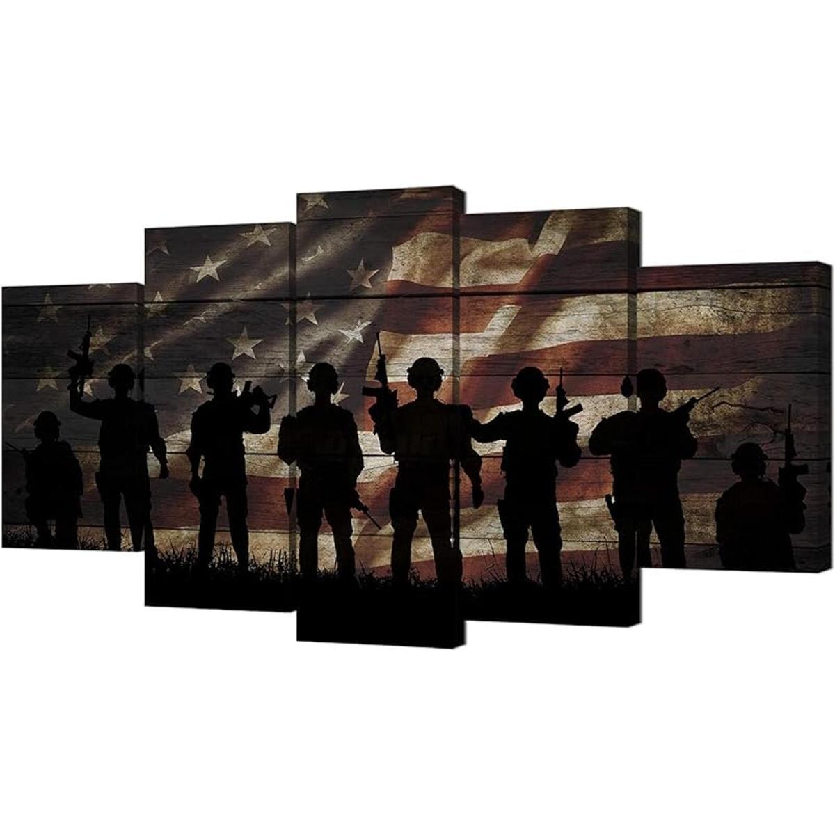 VVOVV Wall Decor Lienzo de pared con diseño de bandera