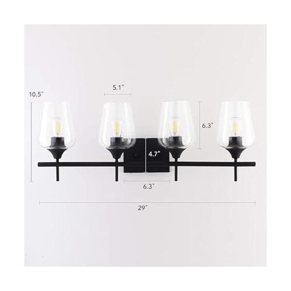VONLUCE 4Light Vanity Light in Matt Black Finish Vintage_4