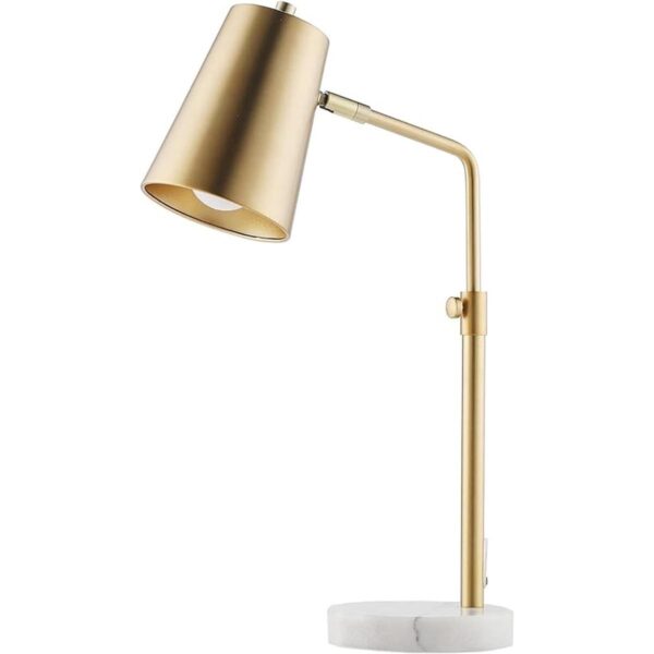 VONLUCE Lámpara de escritorio dorada con bombilla LED_1