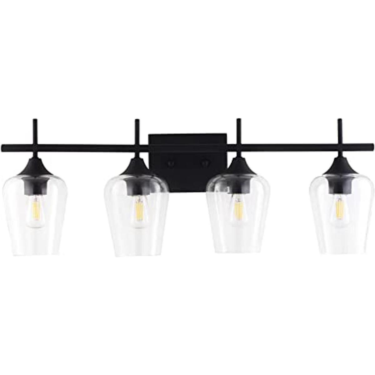 VONLUCE 4Light Vanity Light in Matt Black Finish Vintage