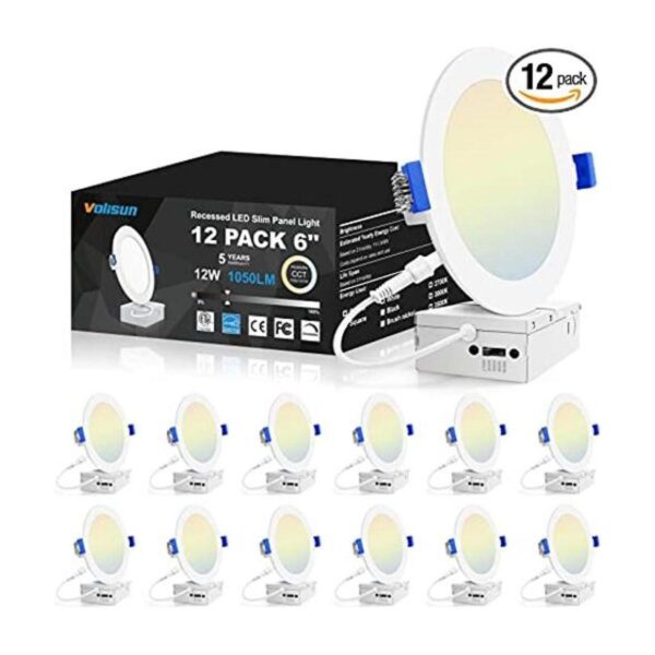 VOLISUN Paquete de 12 luces de techo empotrables LED_1
