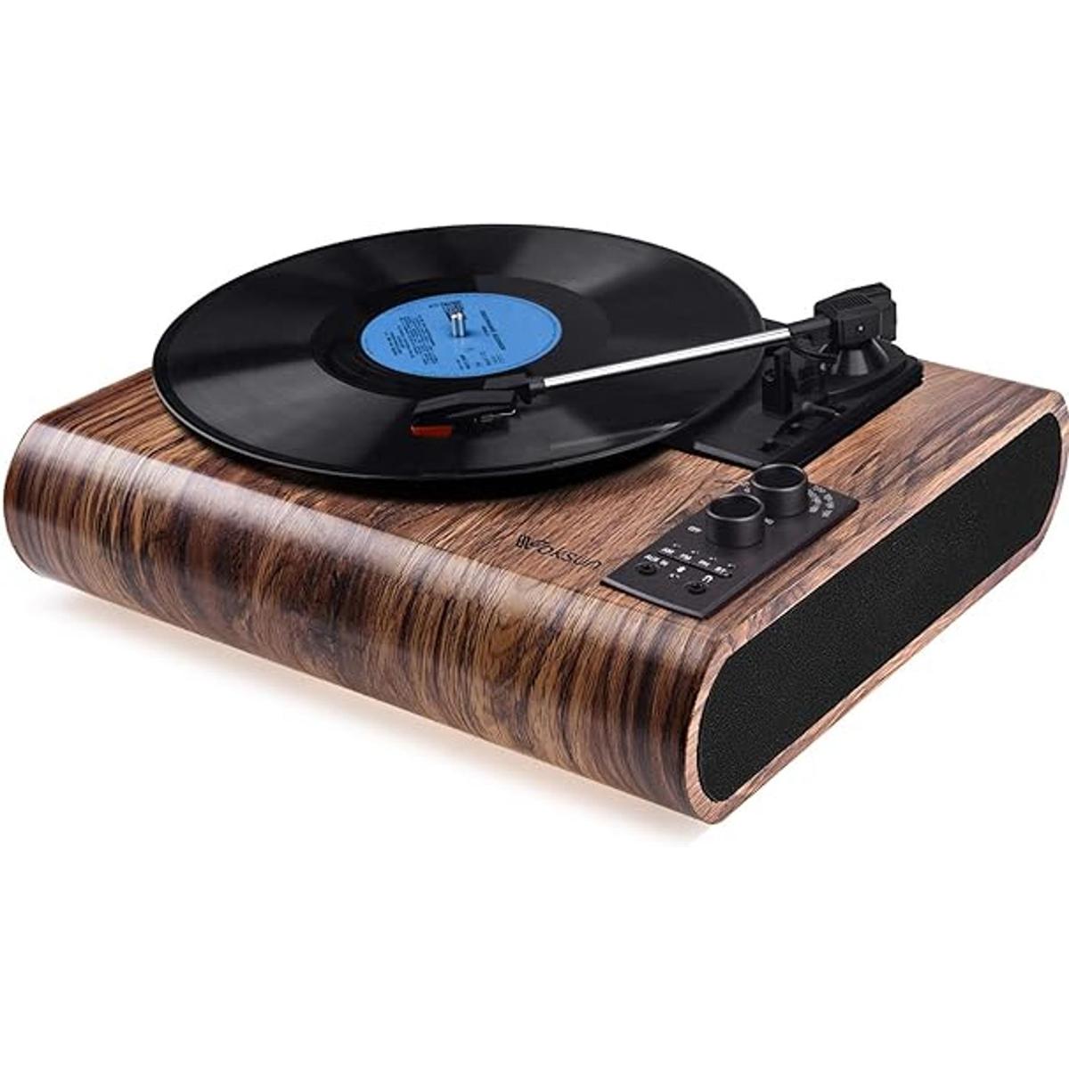 VOKSUN Tocadiscos vintage de 3 velocidades reproductor