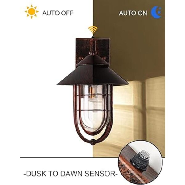 VOCLDFA Lámpara de pared exterior con sensor del atardecer_2