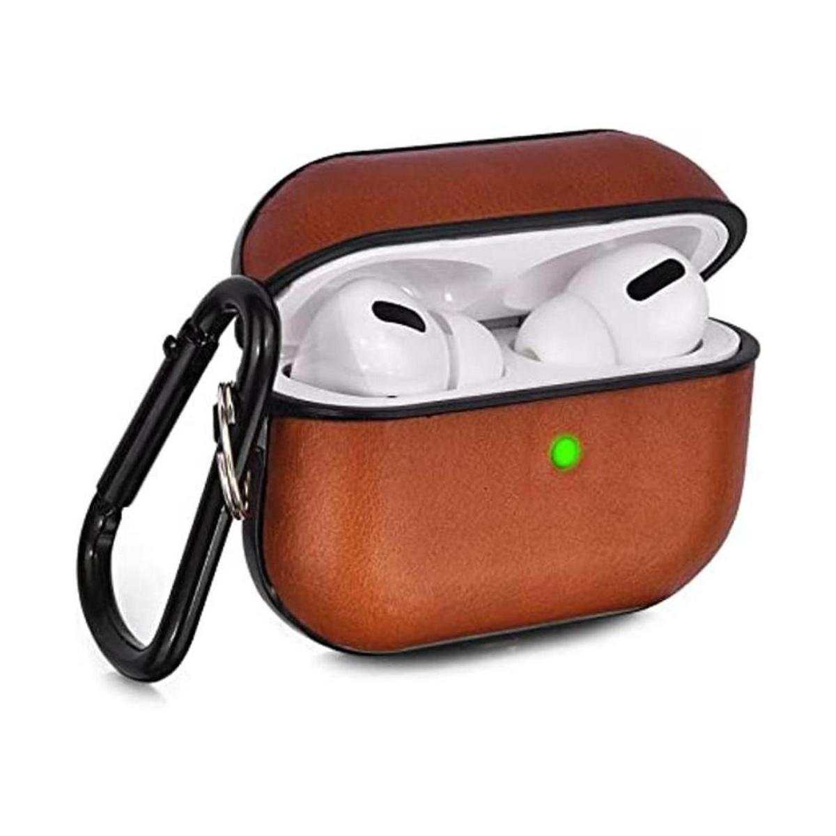 VMORO Compatible con Airpods Pro Funda de cuero genuino