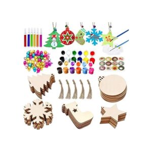 VLUSSO 50 adornos de Navidad de madera sin terminar 5_1