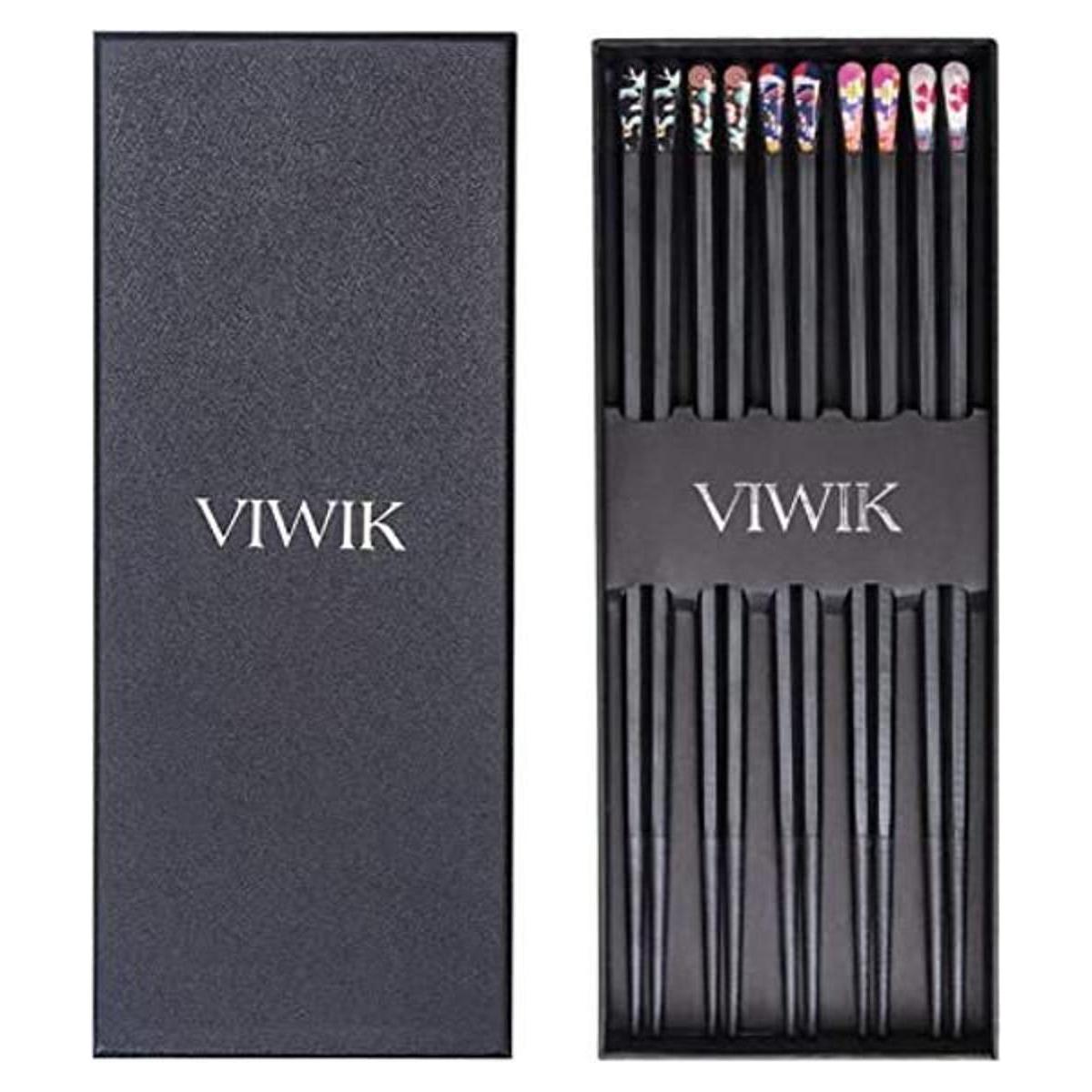 VIWIK 5 pares de palillos de fibra de vidrio bonitos