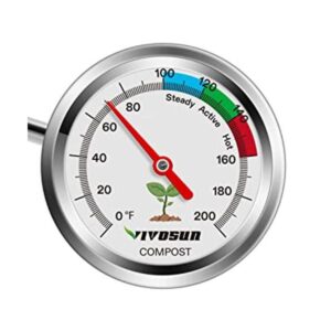 VIVOSUN Termómetro de compost termómetro de suelo para_1