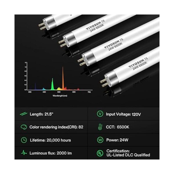 VIVOSUN 5 Paquetes de tubos fluorescentes T5 para plantas._4