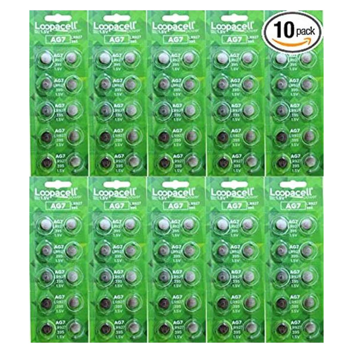 100 nuevo AG7 395 LR927 SR927 pilas de reloj por LOOPACELL